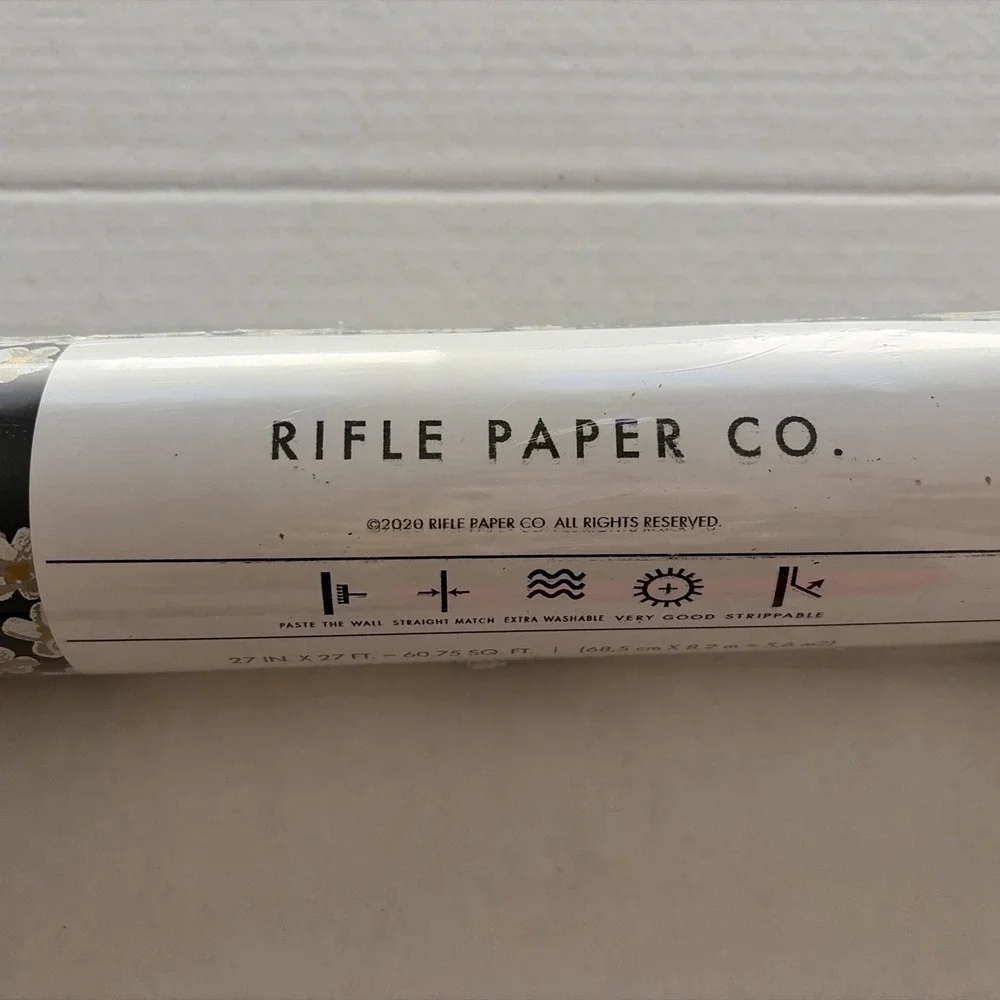 Rifle Paper Co RP7384 Cornflower Black and Green Wallpaper- 1 Roll